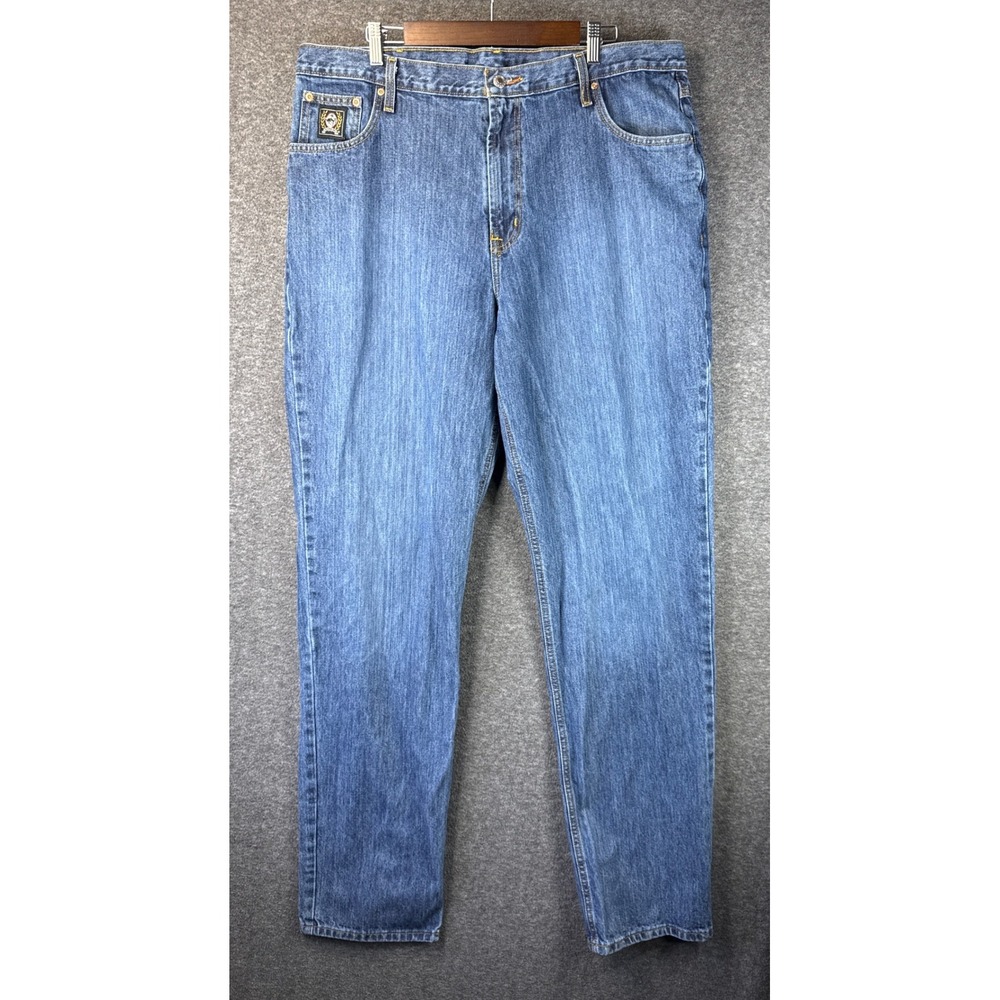Cinch Black Label Rigid Jeans 40x38 Blue Denim‎ Straight Leg Cowboy Work Pants - Picture 2 of 14